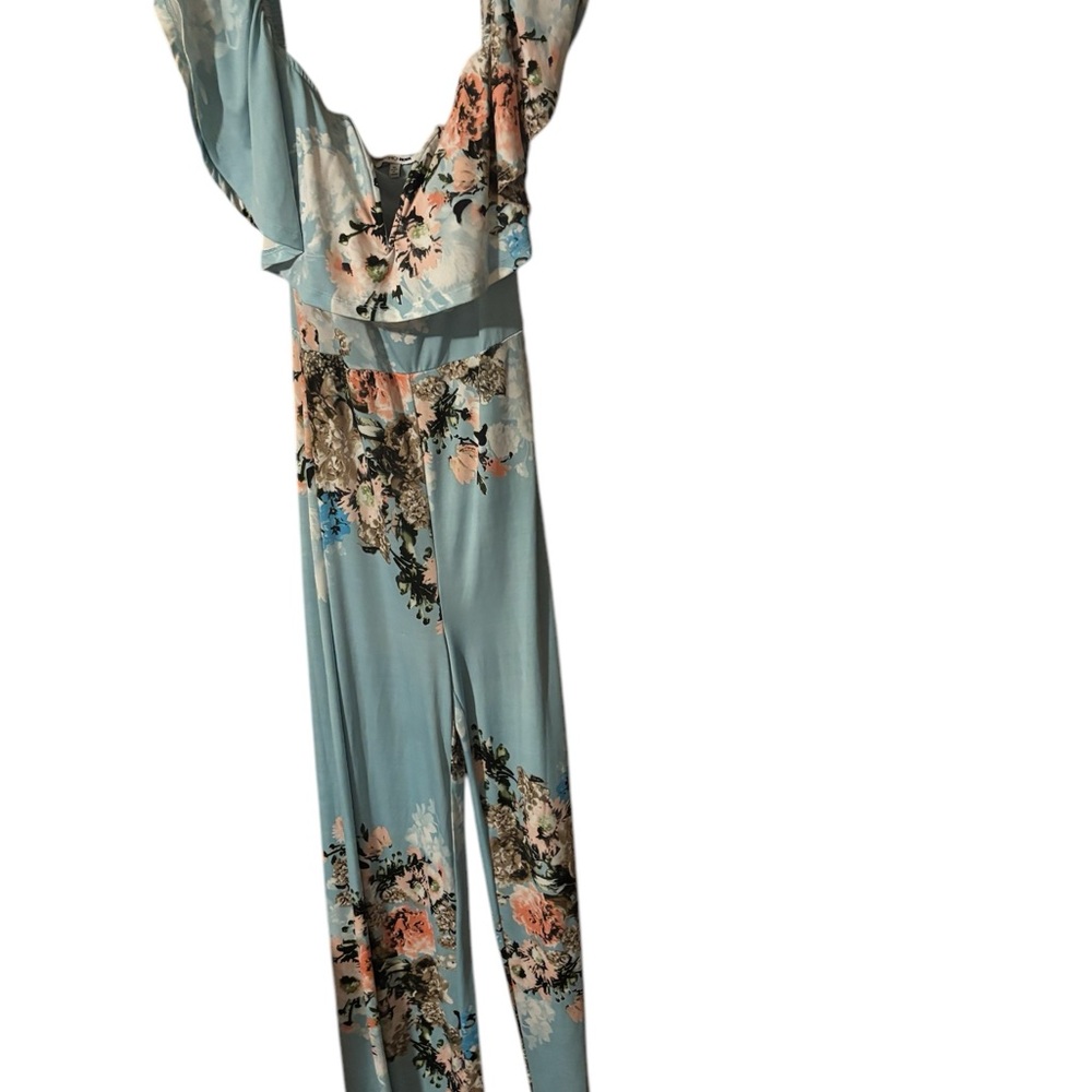 Floral Jumpsuit in Blue by Fashion Nova